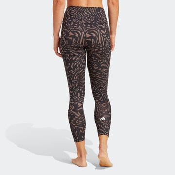 ADIDAS PERFORMANCE - Skinny Calças de desporto 'Essentials Printed' em preto