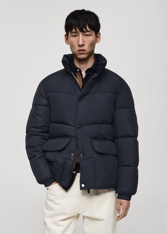 MANGO MAN Winter Jacket 'Carter' in Blue: front