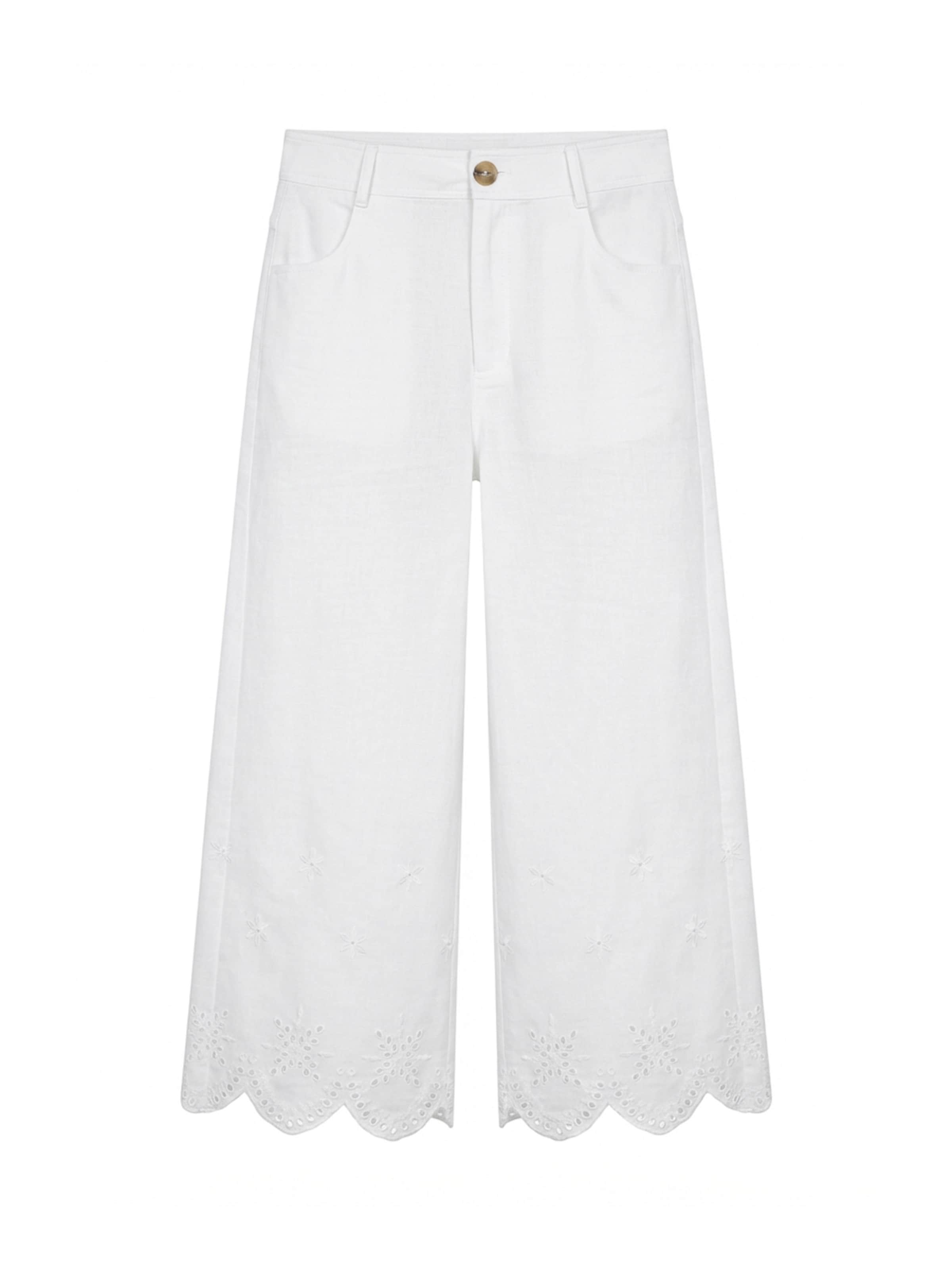 Guido Maria Kretschmer Women Loosefit Broek 'Marietta' in Wit: voorkant