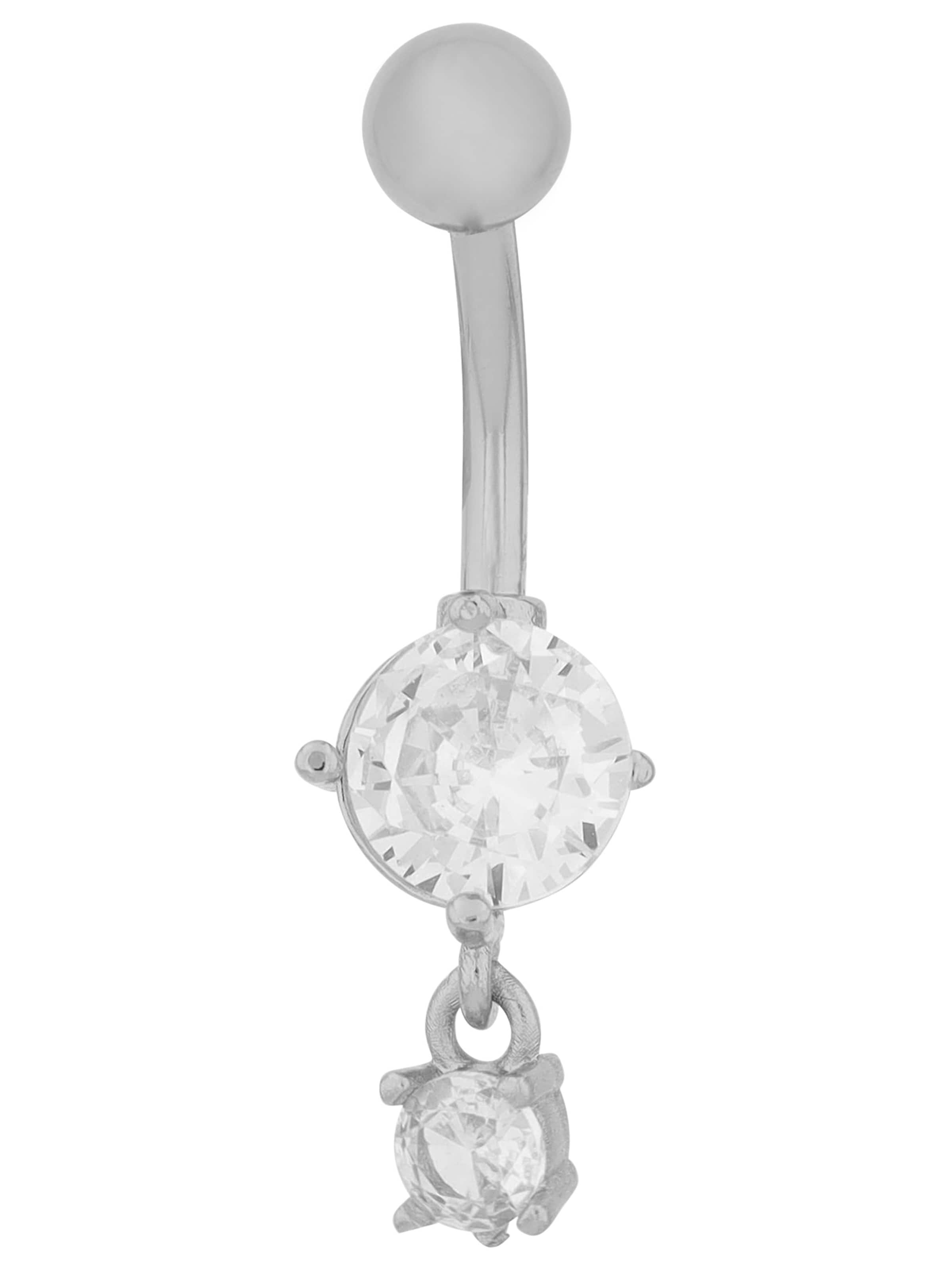Akzent Piercings 'Zirkonia' in Silver: front