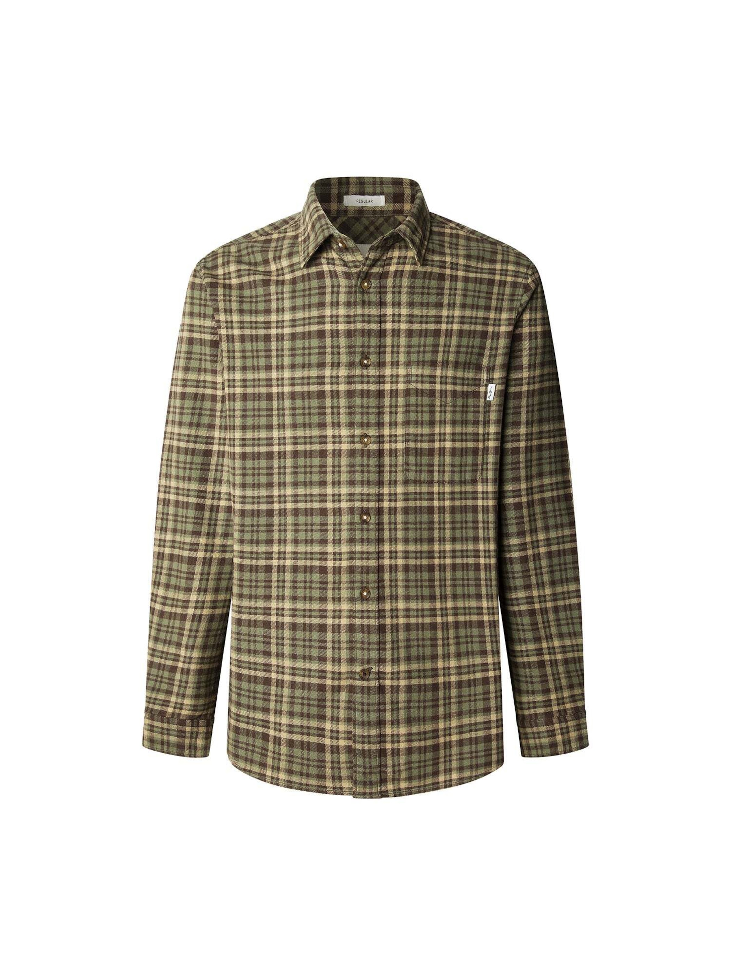 Pepe Jeans Regular fit Button Up Shirt 'Crownley' in Green: front