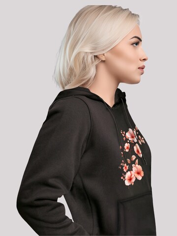 F4NT4STIC Sweatshirt 'Rosa Blumenzweig 3D' in Zwart