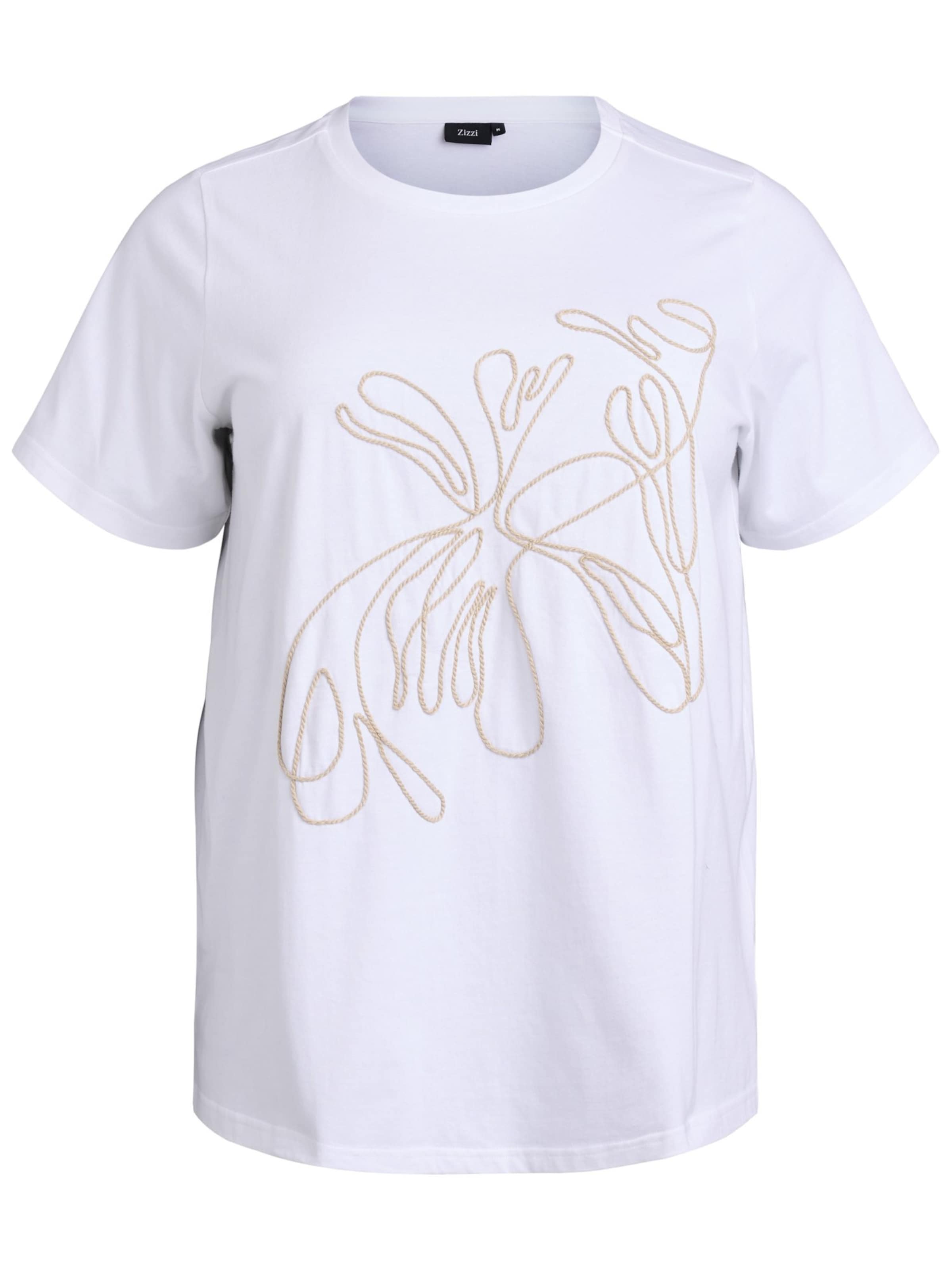 Tricou 'Perla' de la Zizzi pe alb: față