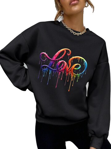 RMK Sweatshirt 'Love' in Black