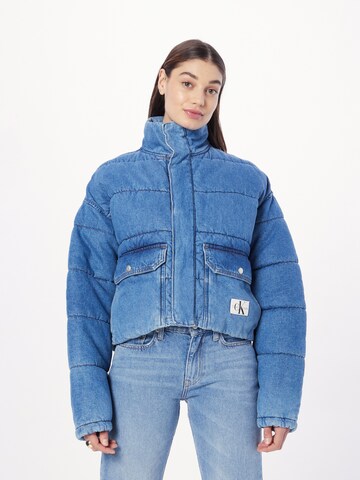 Calvin Klein Jeans Přechodná bunda 'Light Denim' – modrá: přední strana