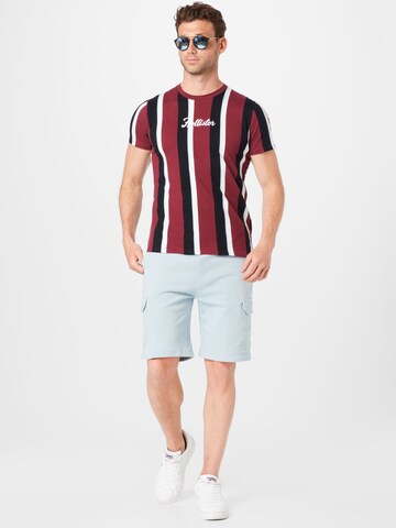 HOLLISTER Shirt 'CREW VERTICAL STRIPES' in Rood