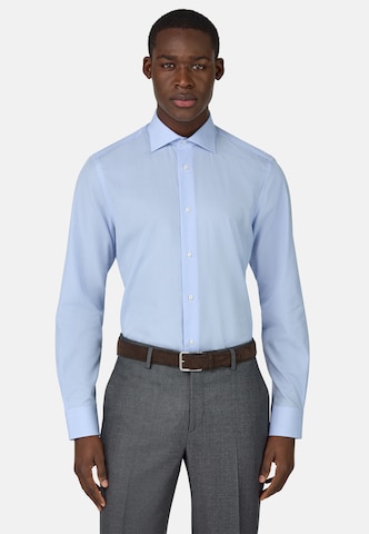 Coupe slim Chemise Boggi Milano en bleu : devant
