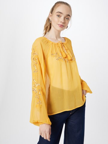 Cream Blouse 'Boho' in Oranje: voorkant