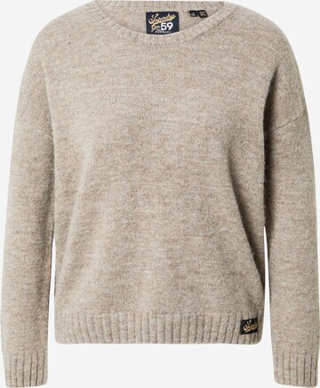 Pull-over Superdry en beige : devant