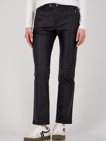 Slimfit Pantaloni de la monari pe negru: față