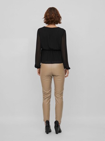 VILA Skinny Leggings 'Dagmar' in Bruin