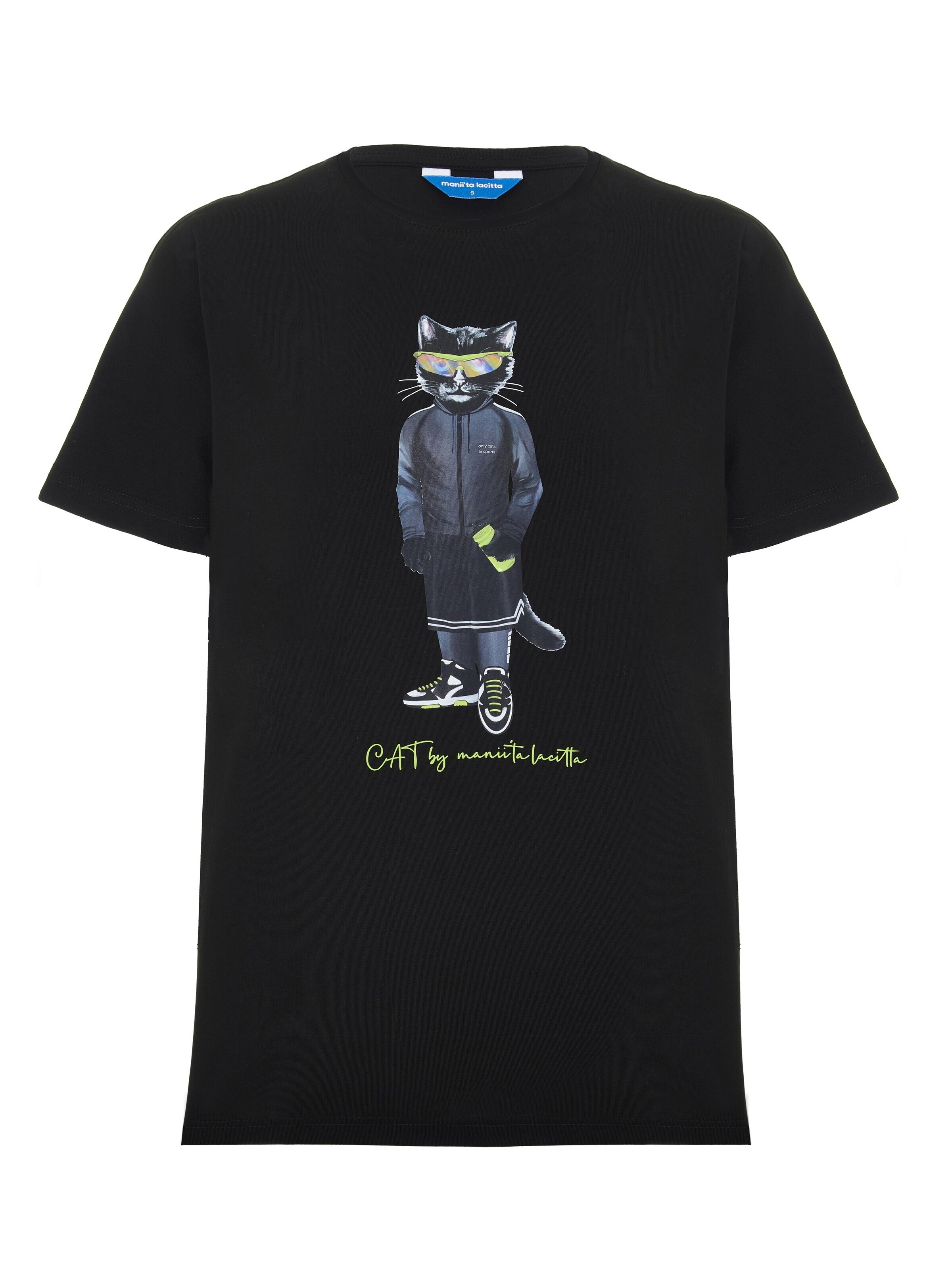 Cat e Lolette Tričko 'Sport Cat' - Čierna: predná strana