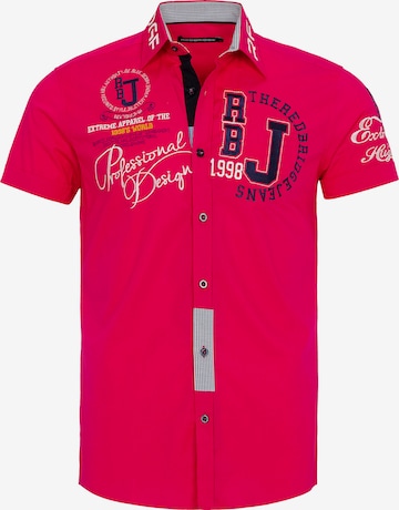 Redbridge Slim fit Button Up Shirt 'Fort Wayne' in Pink: front