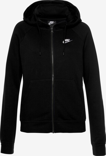 Nike Sportswear Sweatjakke i svart / hvit, Produktvisning