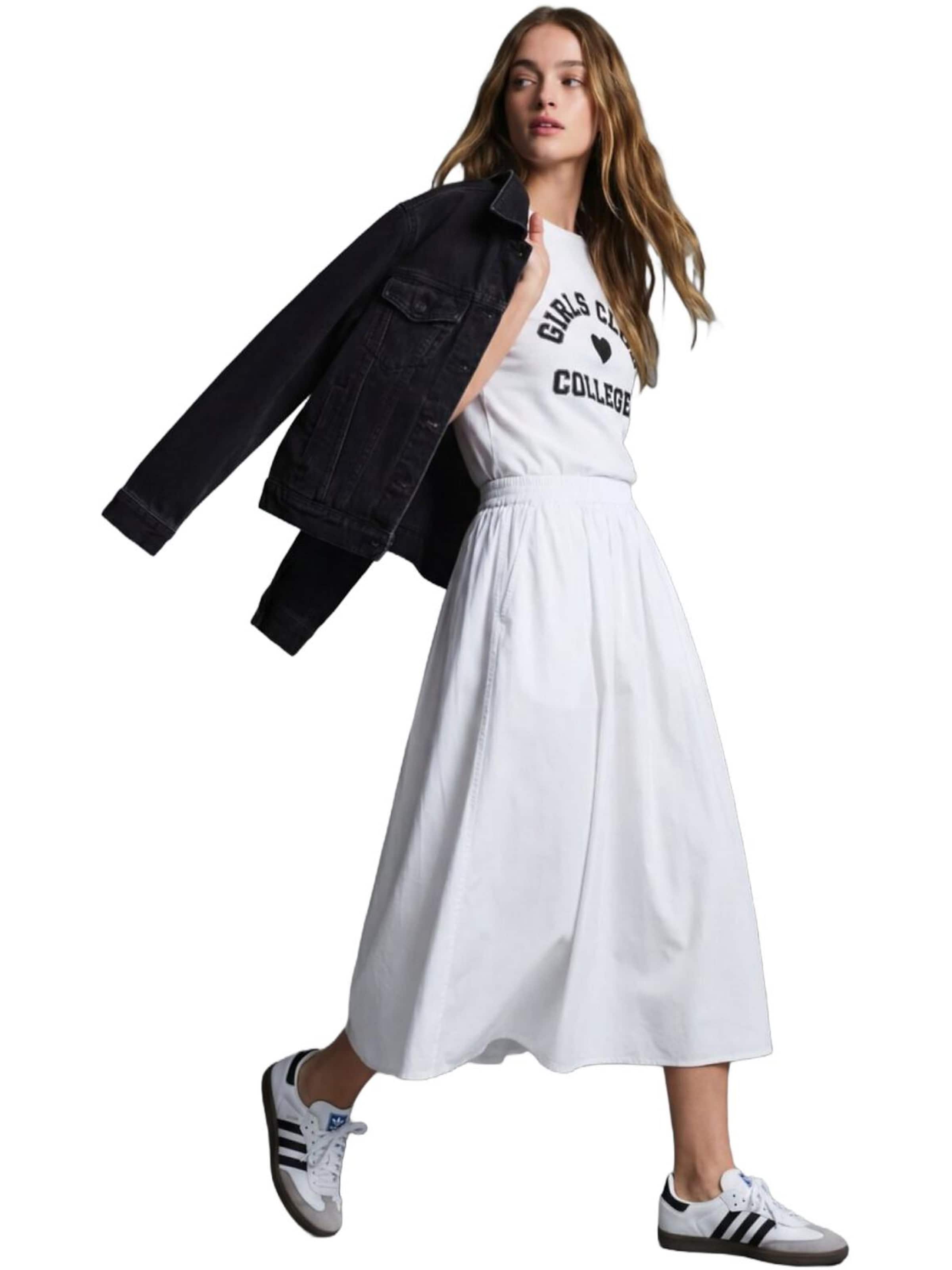 LTB Jeans - Falda 'LTB Jeans Damen-Rock mit elastischem Bund, Basic-Langrock' en blanco: frente