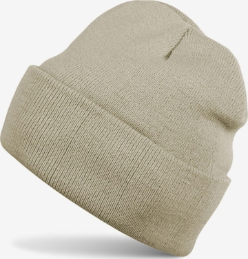 styleBREAKER Beanie 'Winter Strickmütze mit Krempe' in Beige: front