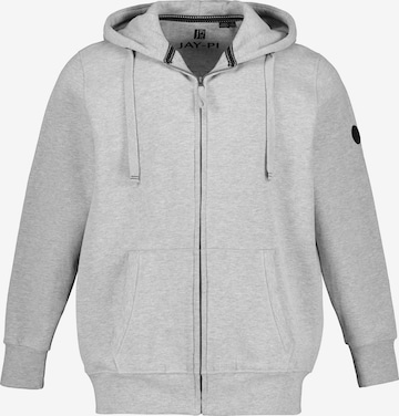 JAY-PI Zip-Up Hoodie in Grey: front