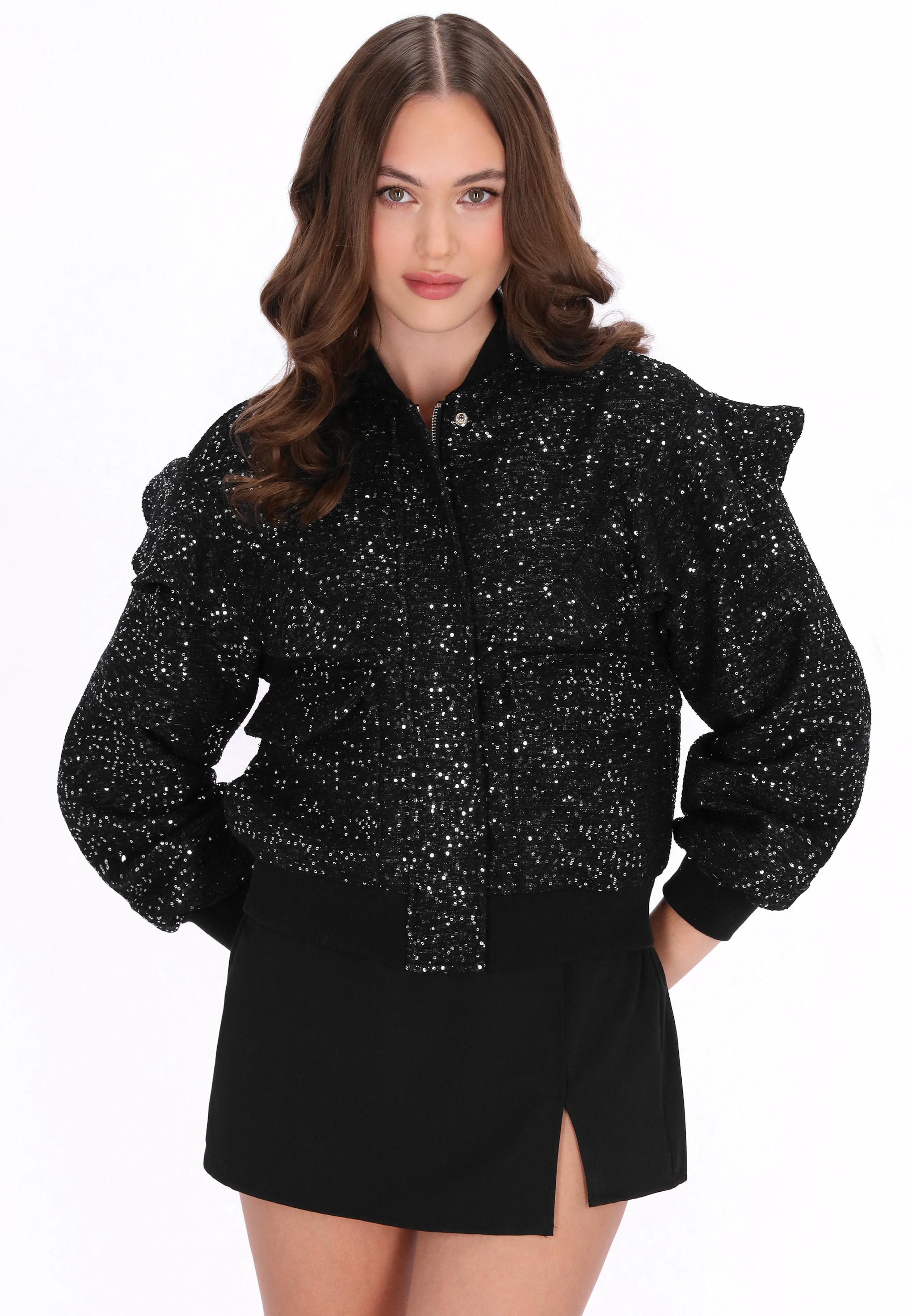Veste mi-saison 'Elegant' faina en noir : devant