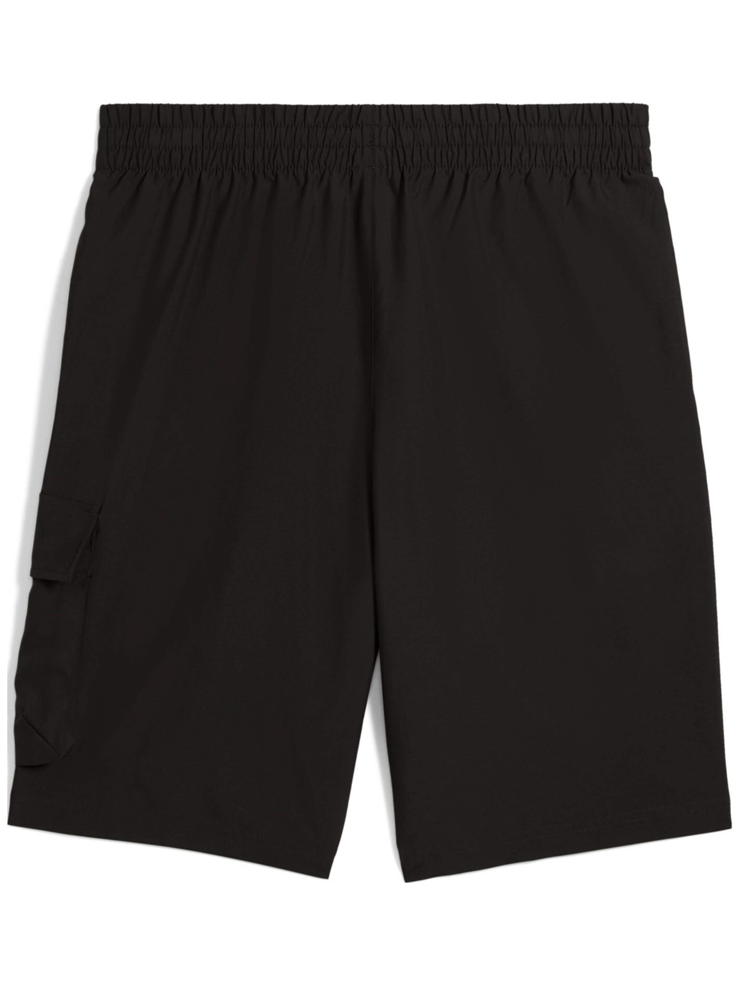 PUMA Regular Sports trousers 'Puma Ess No. 1 Logo Woven Cargo Shorts 9' in Black