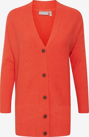 Fransa Knit Cardigan 'Visca' in Red: front
