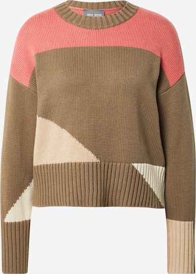 MOS MOSH Jersey en beige / marrón / rosa claro / blanco lana, Vista del producto