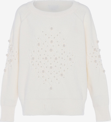 Pull-over faina en blanc : devant