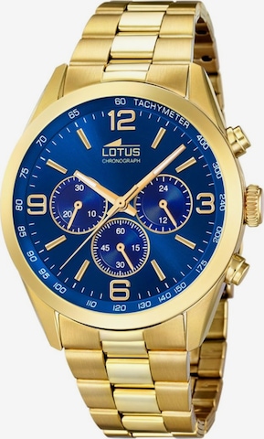 Lotus Analoog horloge in Blauw: voorkant