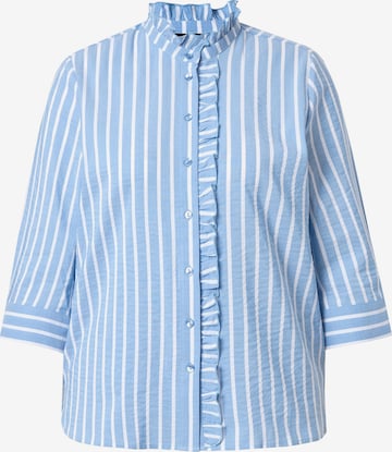 Ulla Popken Blouse in Blauw: voorkant