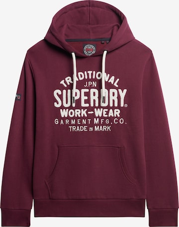 Sweat-shirt Superdry en rouge : devant