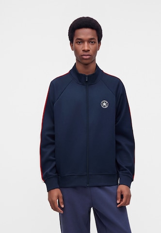 CONVERSE - Sudadera con cremallera en azul: frente