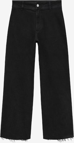 MANGO Wide leg Jeans 'catherin' in Zwart: voorkant