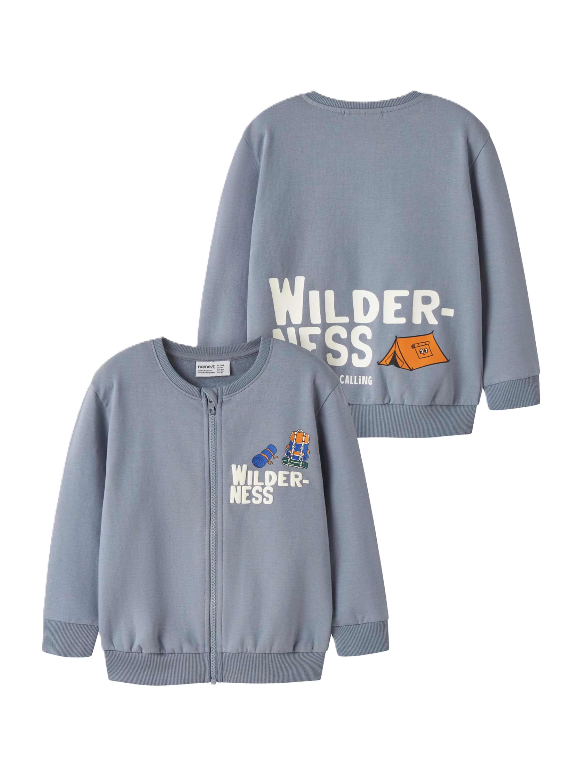 NAME IT Sweatjacke 'NMMOSWALD' in Blau: Vorderseite