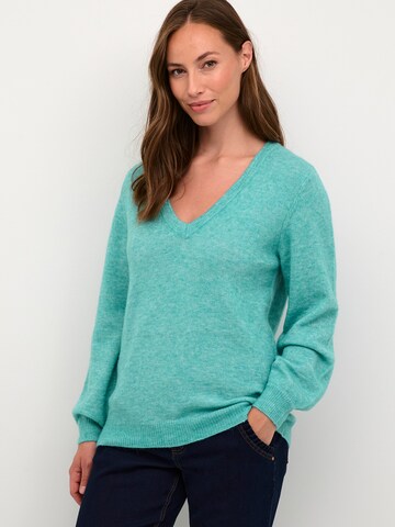 Cream Sweater 'Blu' in Green: front