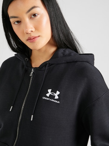 UNDER ARMOUR - Casaco de treino em moletão 'Essential' em preto