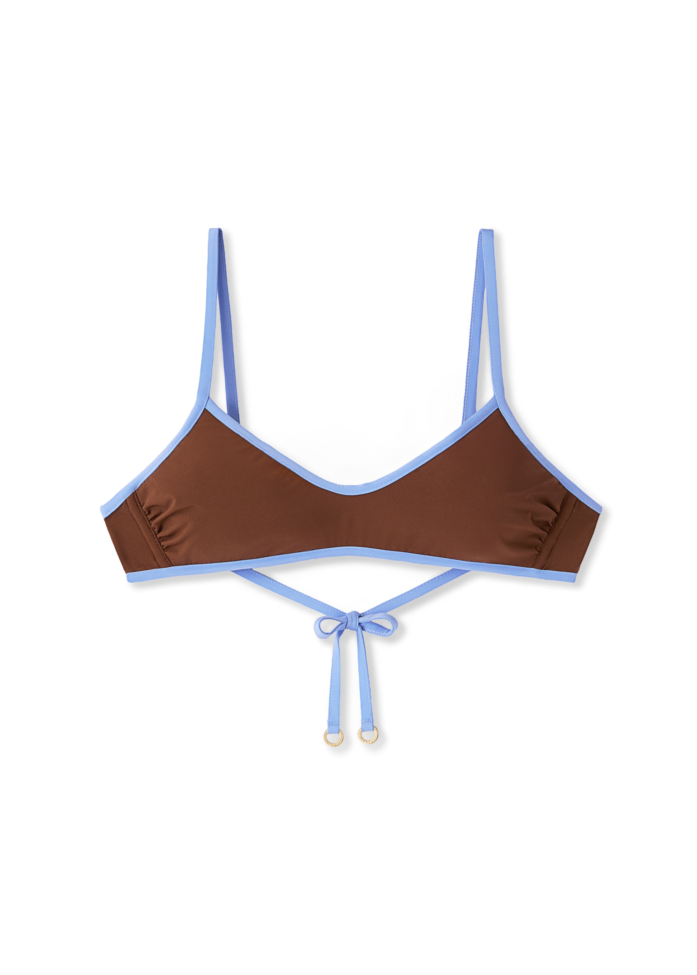 CALZEDONIA Bikini Top 'Bicolor Piping' in 70-80 in Light blue / Chocolate, Item view