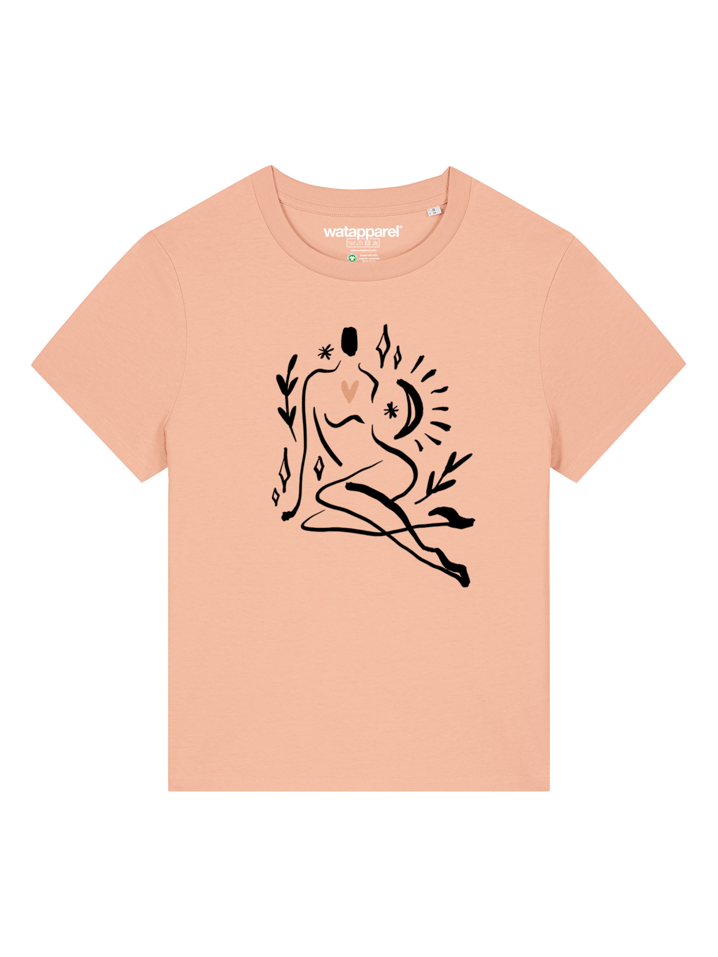 Watapparel Shirt 'Self Love' in Oranje: voorkant
