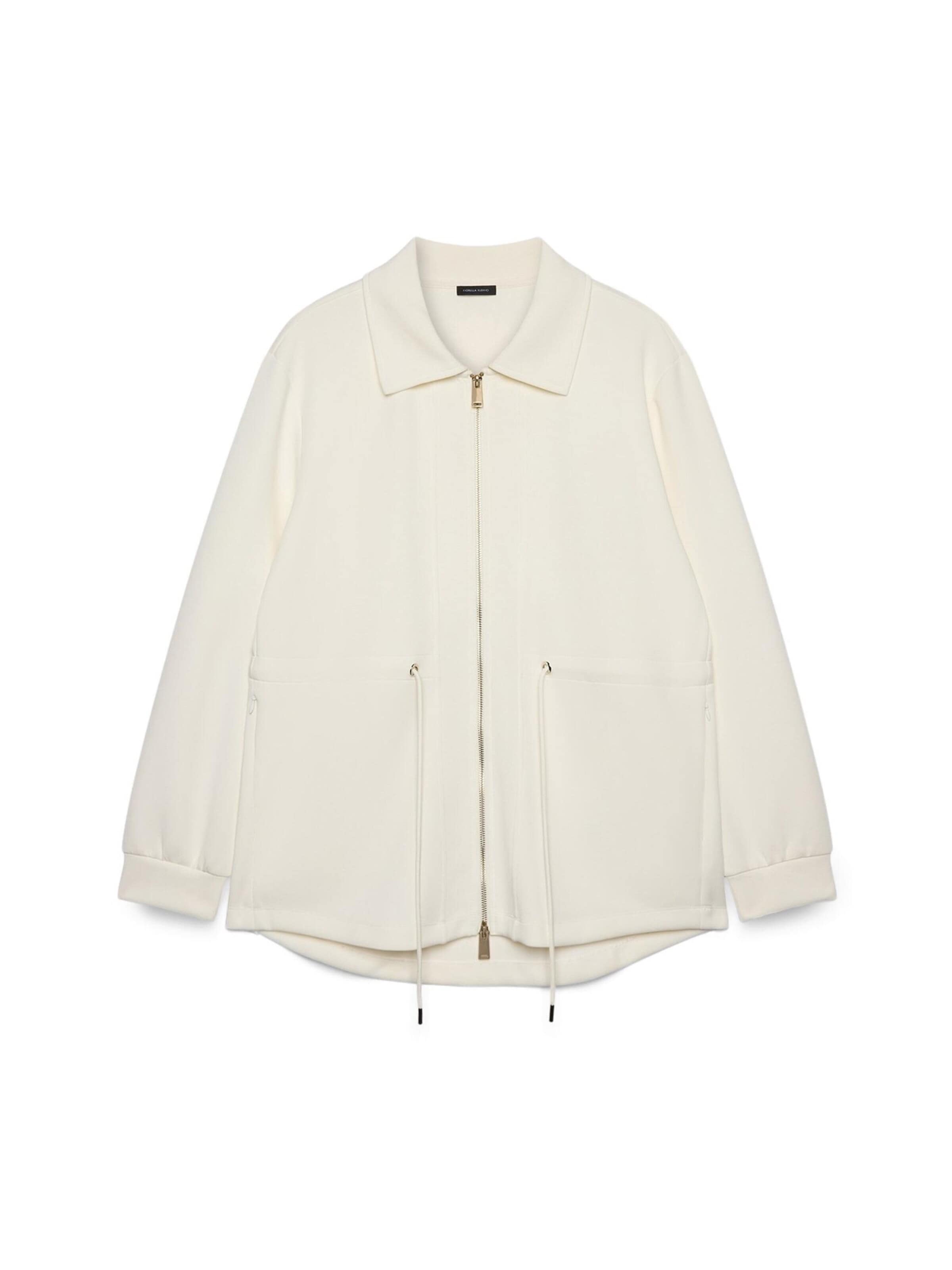 Fiorella Rubino Sweatvest in Wit: voorkant