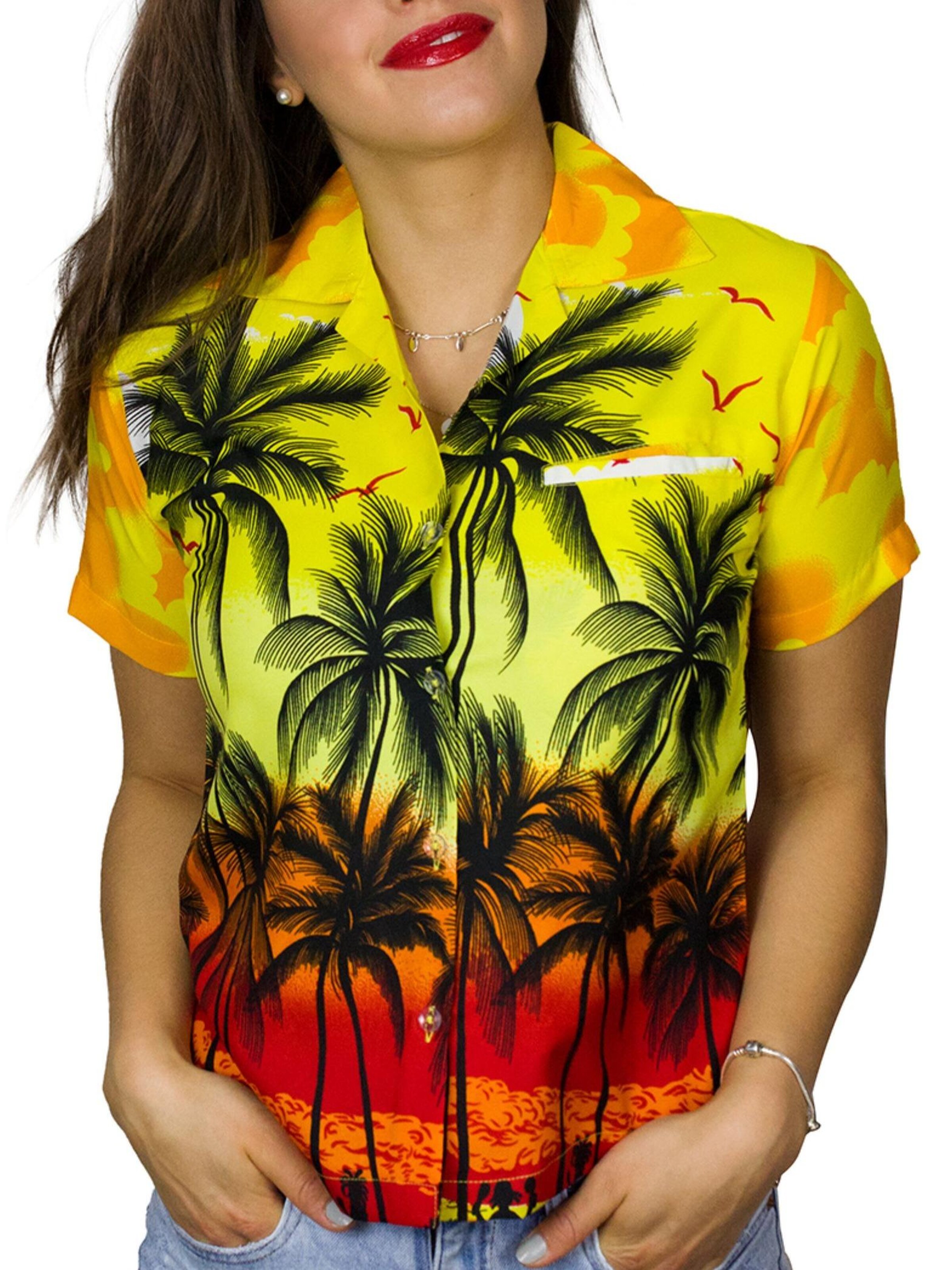 King Kameha Blouse 'Beach' in Yellow