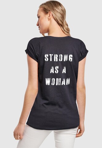 Merchcode T-Shirt 'WD - Strong As A Woman' in Blau