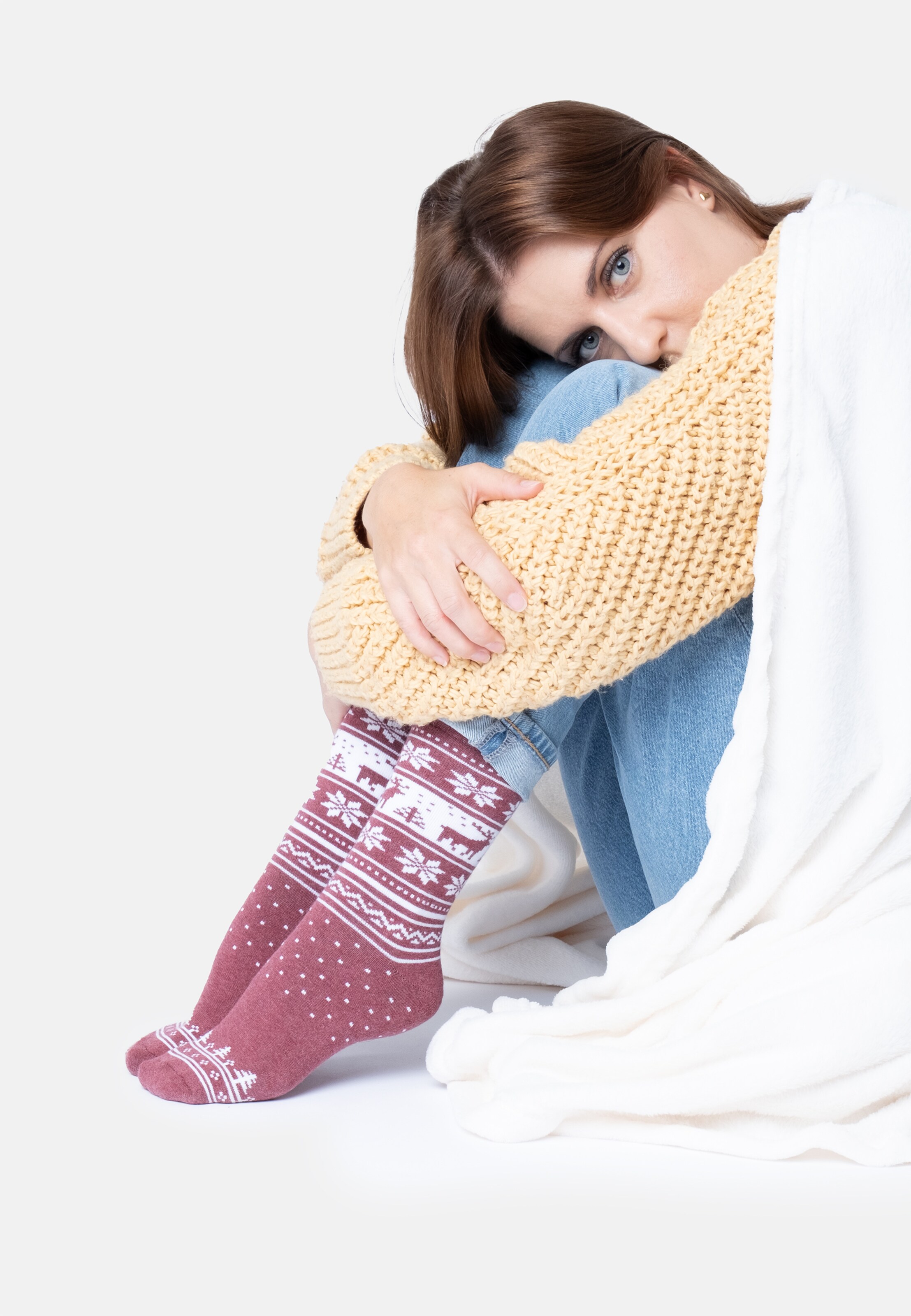 Occulto Socks 'Smilla' in Blue: front