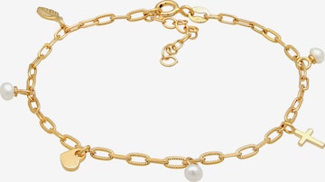 ELLI Armband Feder, Herz, Kreuz, Perle in Gold: predná strana