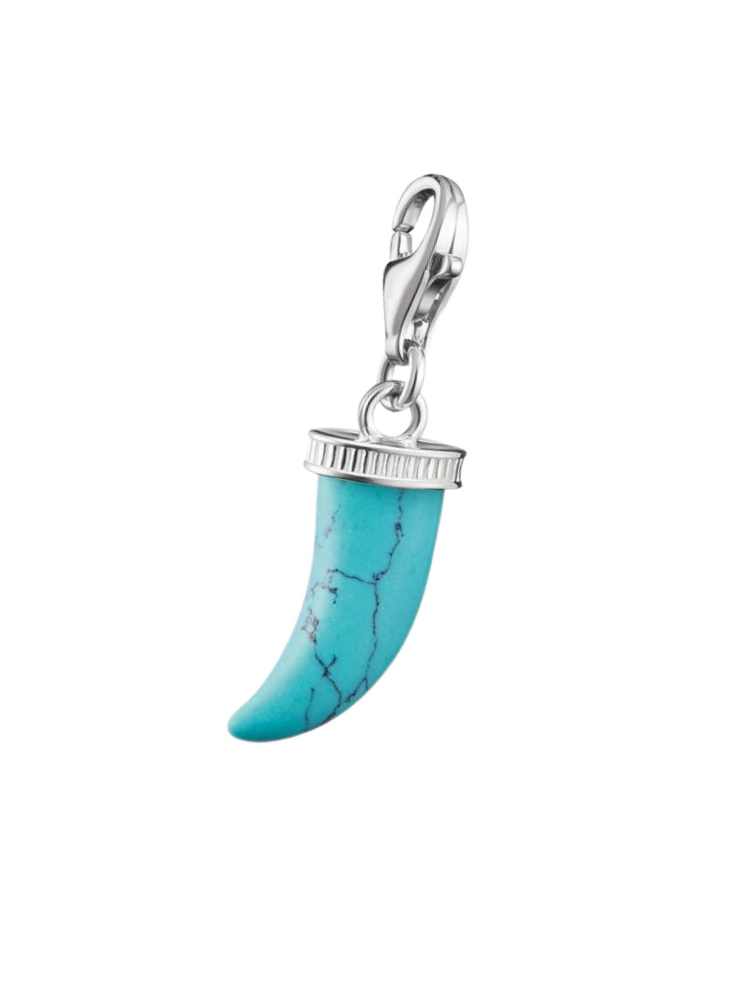 Pendentif 'Silberanhänger Charm Zahn Türkis Original' Thomas Sabo en bleu