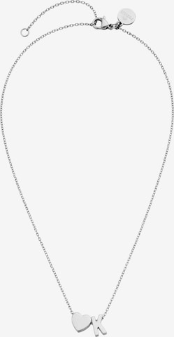 PURELEI - Cadena 'Letter Heart K' en plata: frente