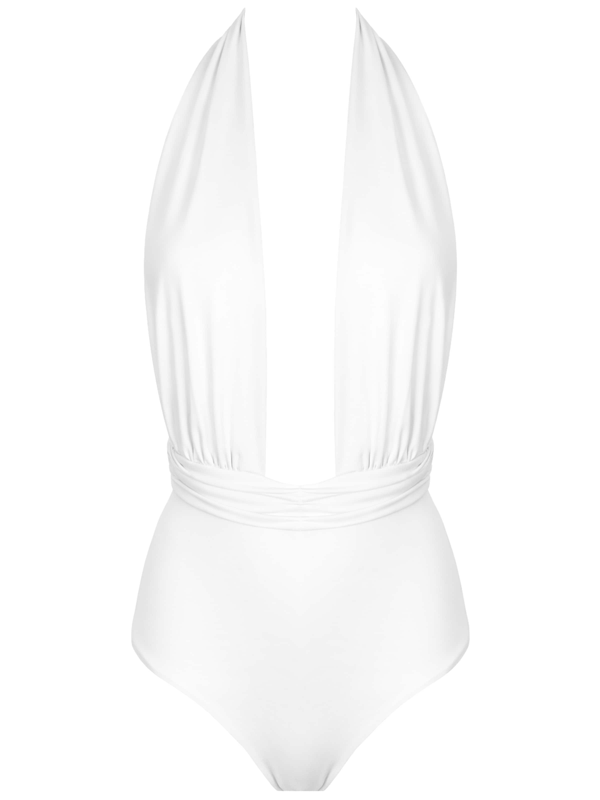 SEA ME SWIM High neck Swimsuit 'ST.BARTH' in White: front