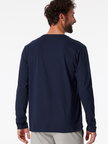 SCHIESSER Pyjamashirt ' Longsleeve Mix & Relax ' in Blau