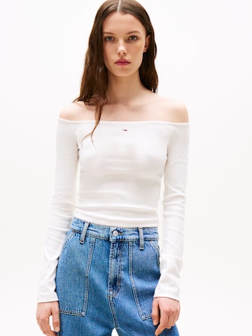 Tommy Jeans Tričko 'ESSENTIAL' – bílá: přední strana