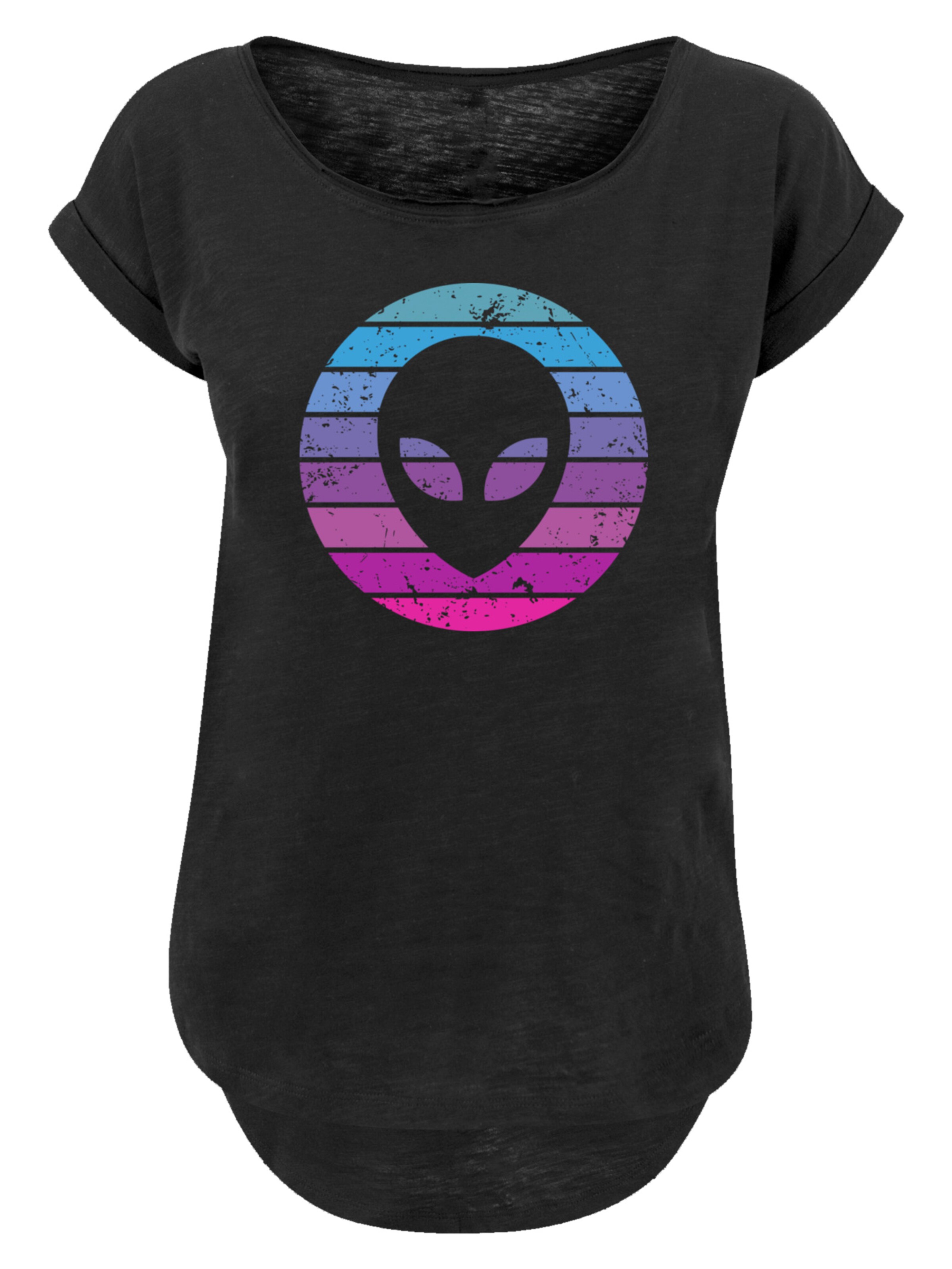 F4NT4STIC Shirt 'Alien Kopf' in Black: front