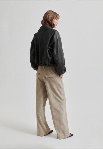 SECOND FEMALE Wide Leg Hose 'Rayures' in Beige