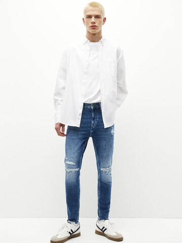 Pull&Bear Skinny Fit Дънки в синьо