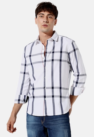 Coupe regular Chemise 'Calvin' Campus Sutra en blanc : devant